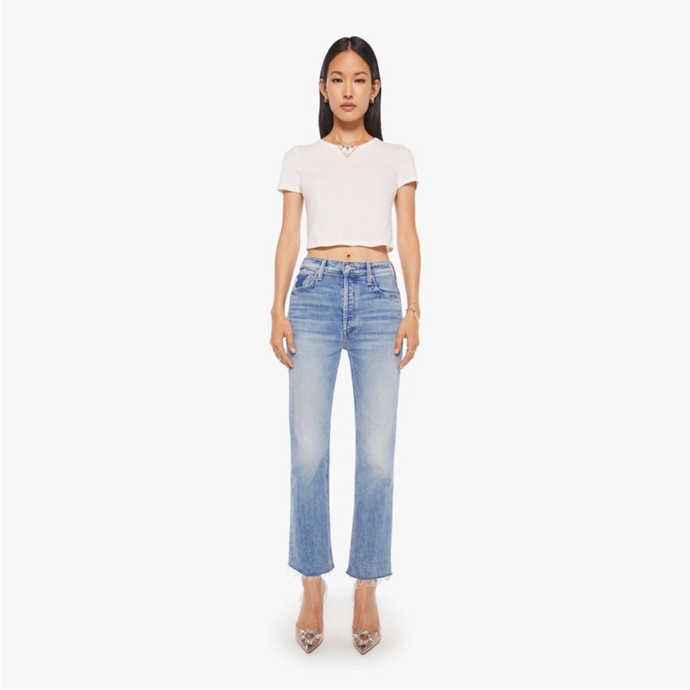 MOTHER Light Blue High-Rise Straight Jeans